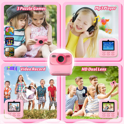 📸 Kids Instant Camera – 1080P HD Dual Lens with 32GB, Print & Selfie