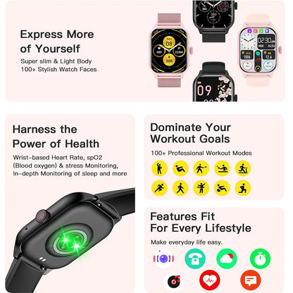 LEMFO LT10 – 2024 Smartwatch with Call, Music & Fitness Features