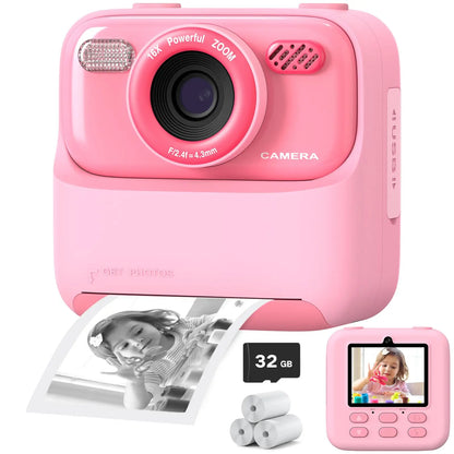 📸 Kids Instant Camera – 1080P HD Dual Lens with 32GB, Print & Selfie