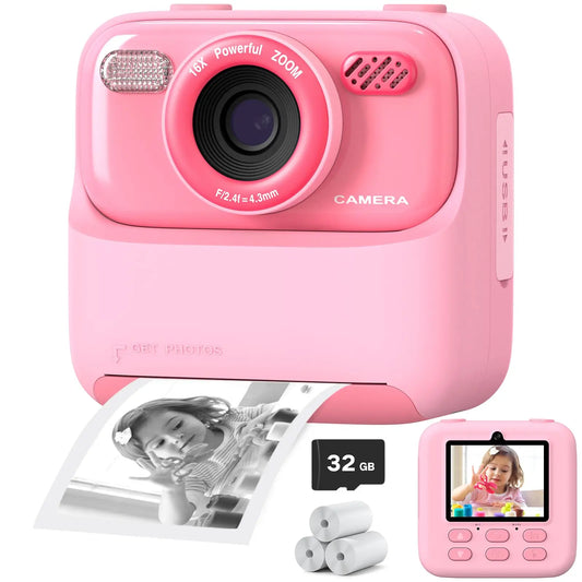 📸 Kids Instant Camera – 1080P HD Dual Lens with 32GB, Print & Selfie