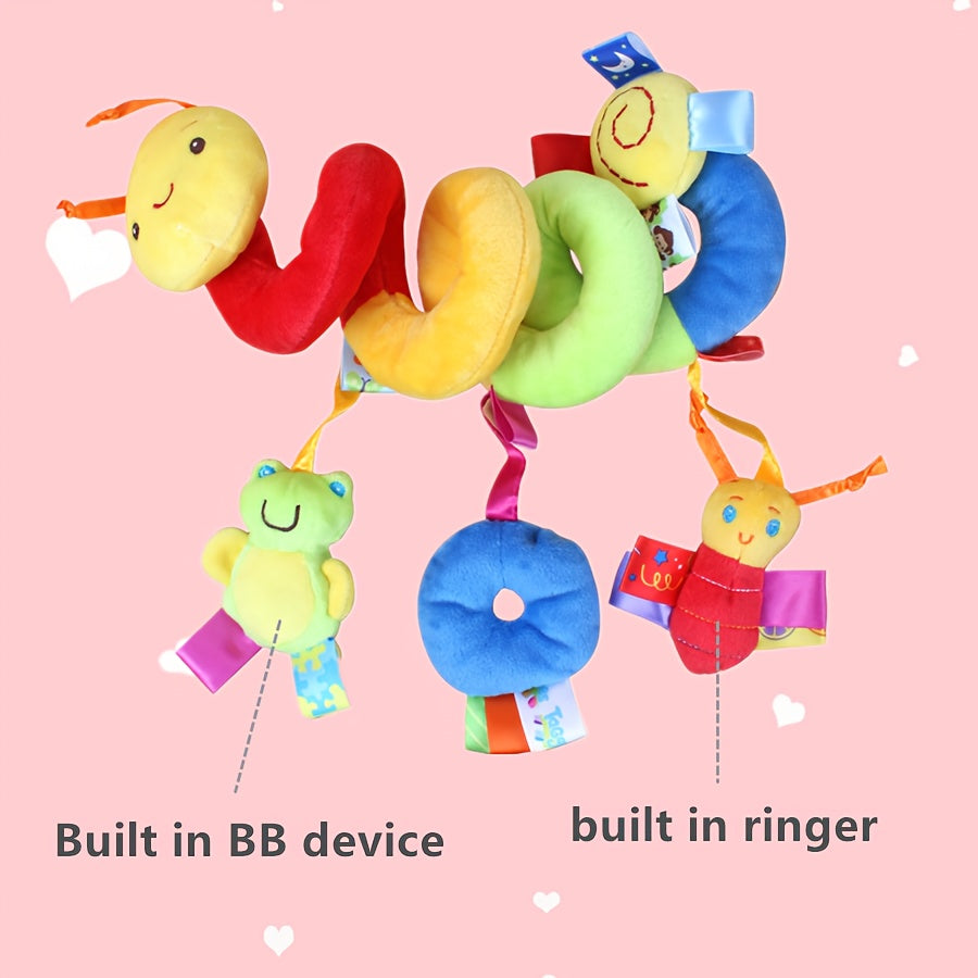 Spiral Plush Hanging Toy – Colorful Baby Crib & Stroller Pendant with Bell (Color Random), Holiday Gift
