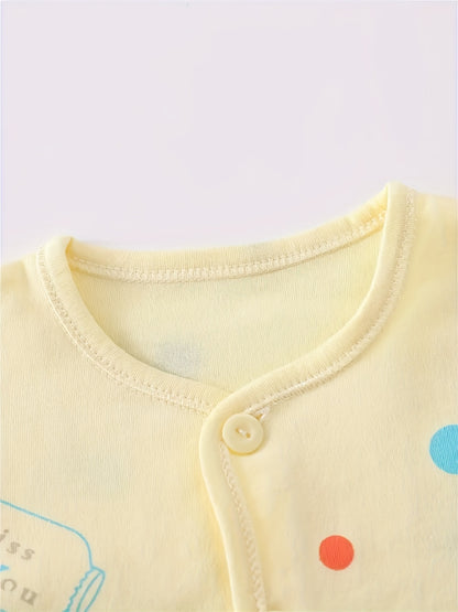 7-Piece Baby Girl Cotton Set – Cute Bear & Bunny Prints, All-Season Comfort