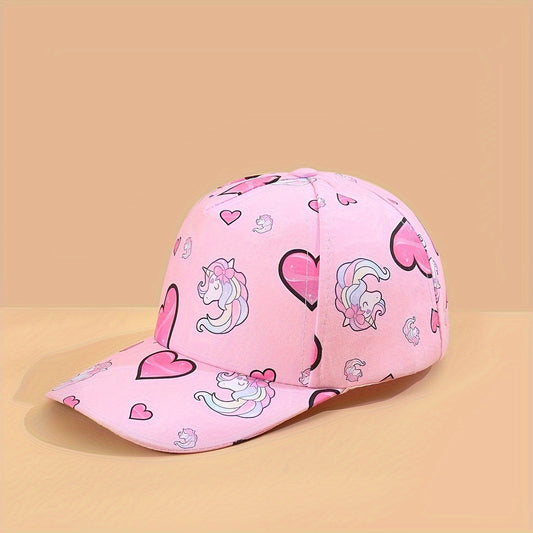 2pcs Unicorn & Hearts Cap + Chest Bag Set – Cute & Play-Ready for Girls