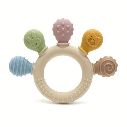 Baby Silicone Teether Rings – Soft, Safe & Cute for Boys & Girls Or even snappier