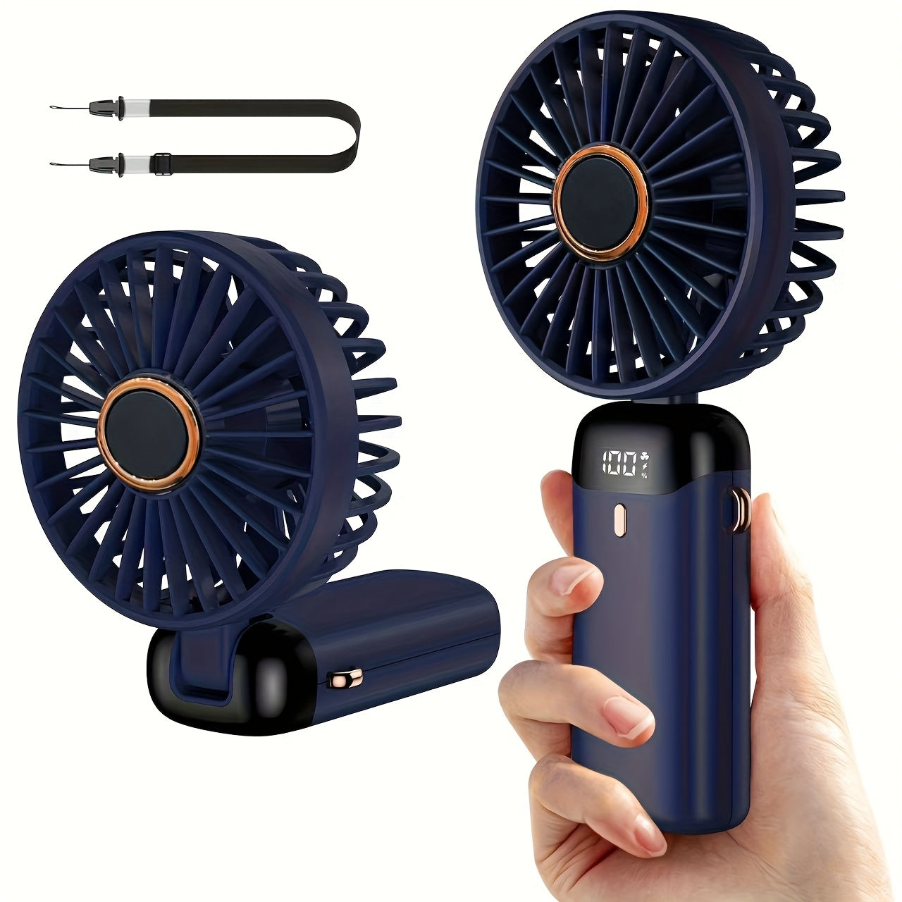 USB Mini Fan – 5 Speeds, LED Display, Compact & Travel-Ready