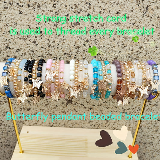 26pcs Valentine's Bracelet Set – Soft Clay & Imitation Pearls (Random Styles)