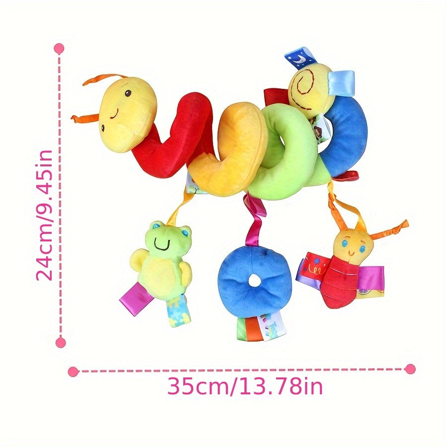 Spiral Plush Hanging Toy – Colorful Baby Crib & Stroller Pendant with Bell (Color Random), Holiday Gift