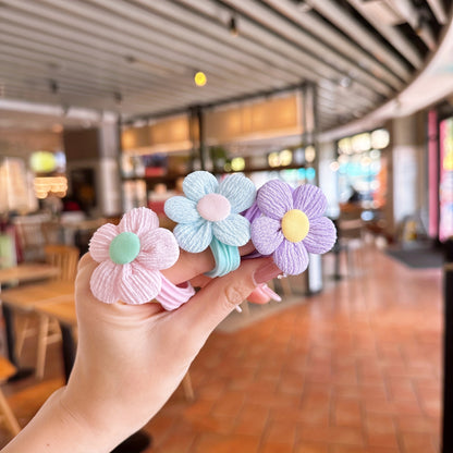 6–20pcs Flower Bow Hair Ties – Cute Elastic Bands for Girls & Women