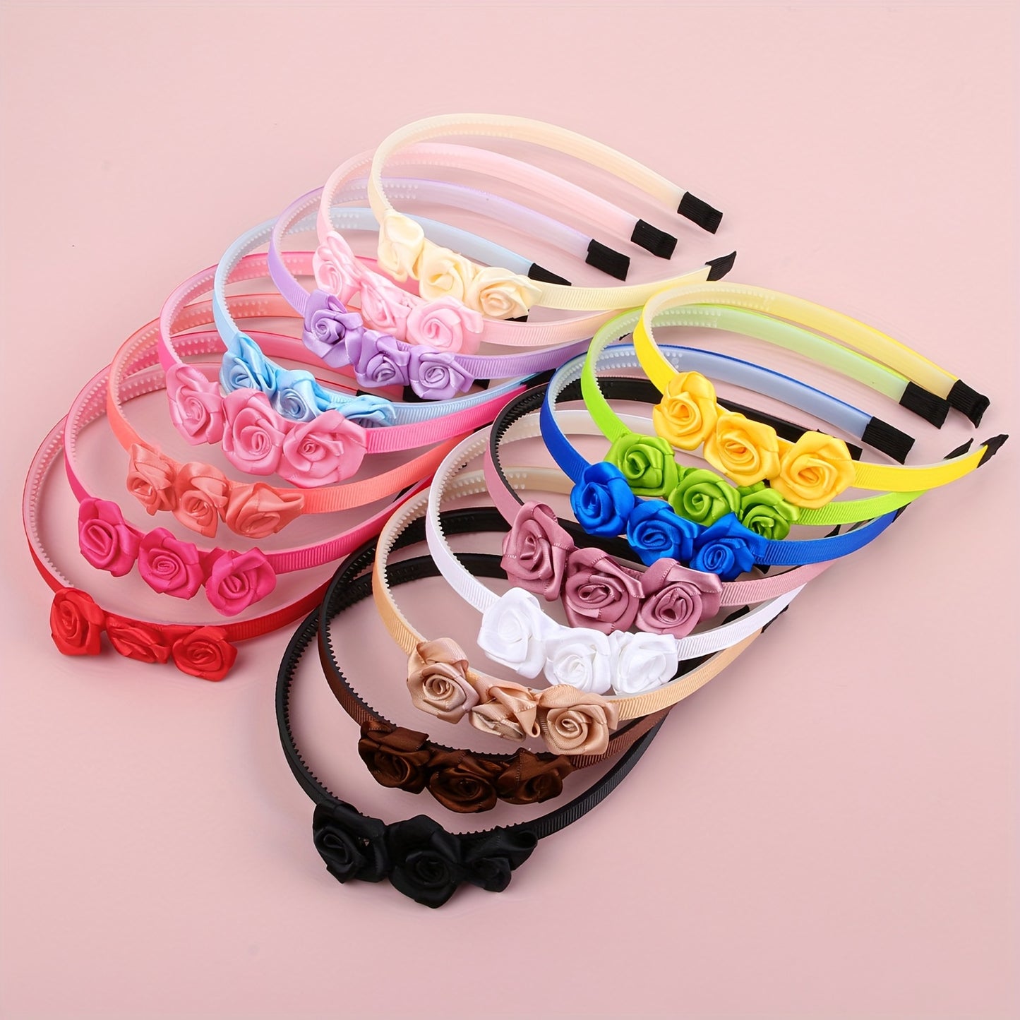 4pcs Fabric Flower Headbands – Cute, Versatile Hair Accessories