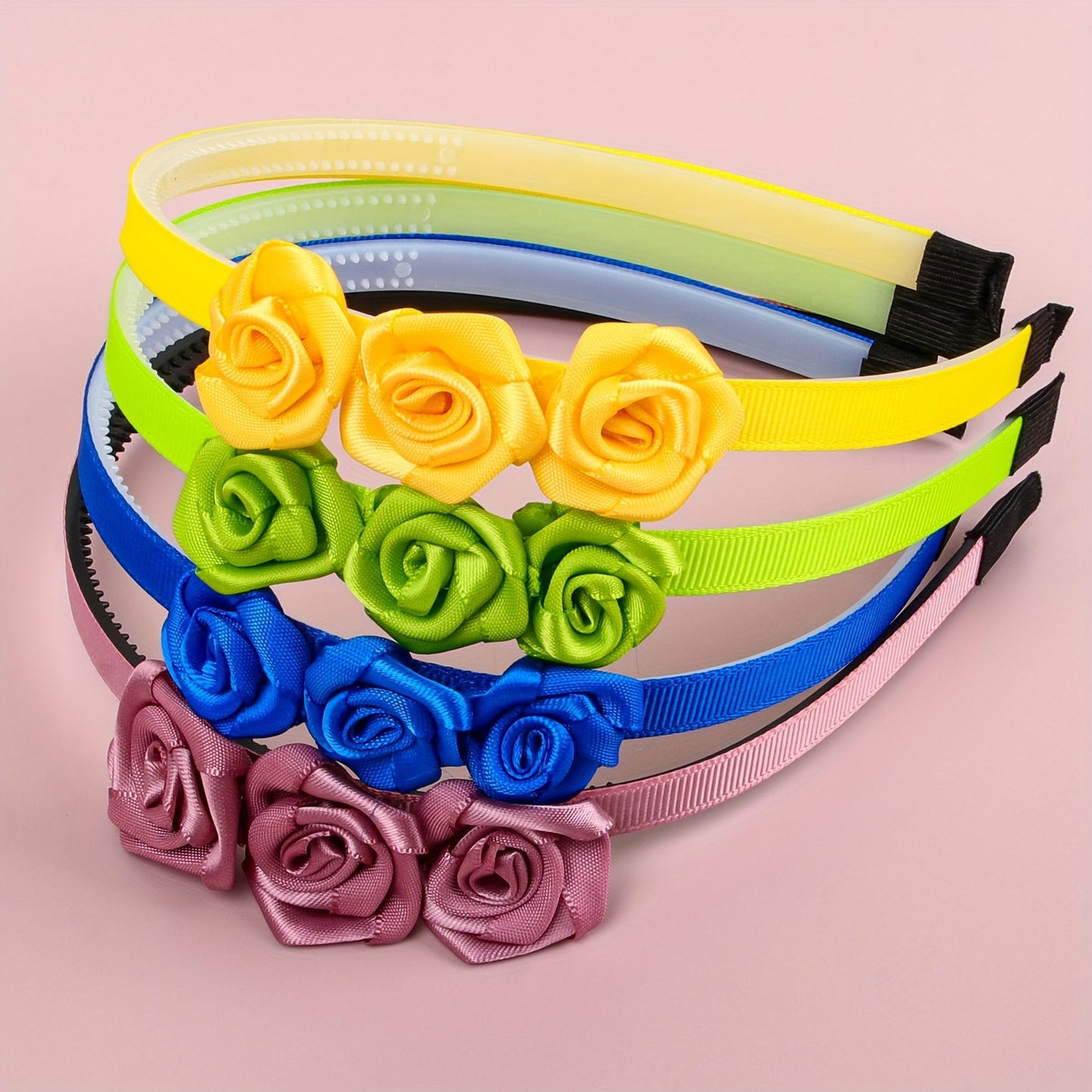 4pcs Fabric Flower Headbands – Cute, Versatile Hair Accessories