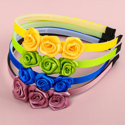 4pcs Fabric Flower Headbands – Cute, Versatile Hair Accessories