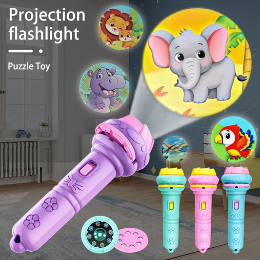 Projection Flashlight Toy – 32 Patterns with Animals, Dinosaurs & More