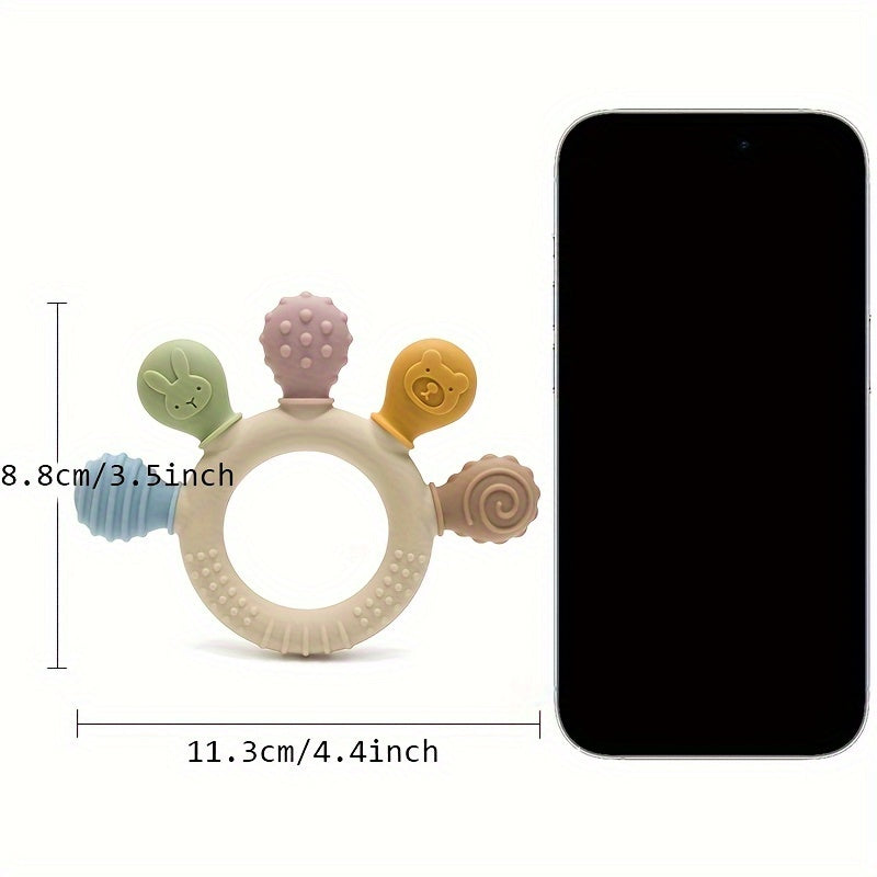 Baby Silicone Teether Rings – Soft, Safe & Cute for Boys & Girls Or even snappier