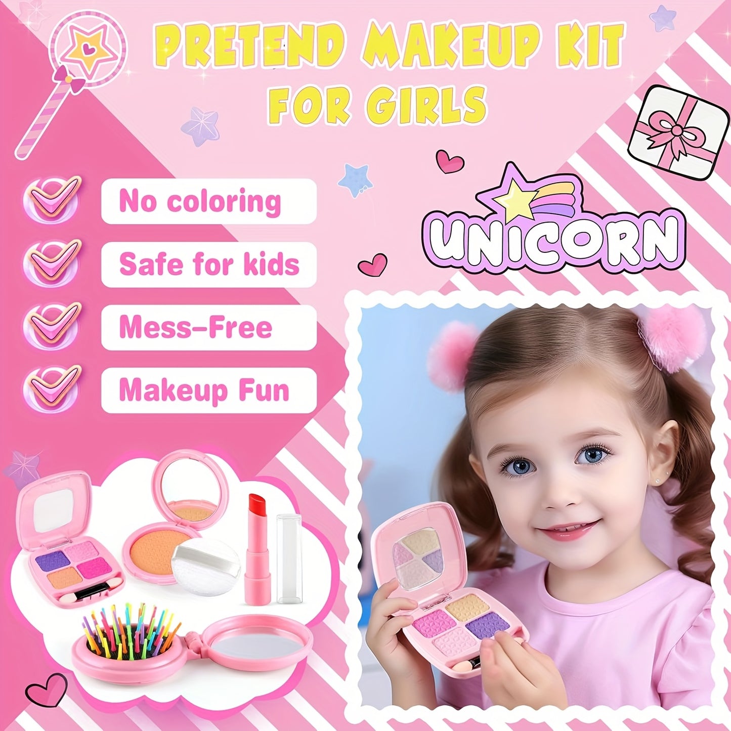 GIFTINBOX Unicorn Purse Toy Set – 28pcs Pretend Play for Girls (Ages 3–8)