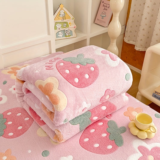 Cozy Flannel Throw – Floral Print, Machine Washable (1pc)