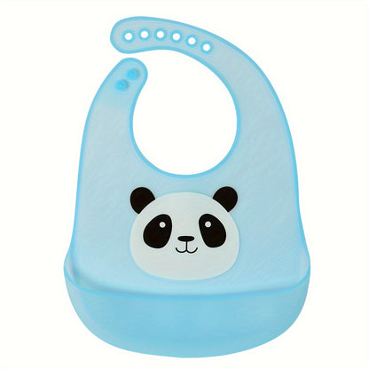 🐼 Cute Panda Silicone Bib – Waterproof, Adjustable, Dishwasher Safe (6M–6Y)