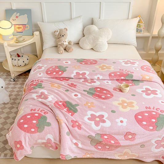 Cozy Flannel Throw – Floral Print, Machine Washable (1pc)