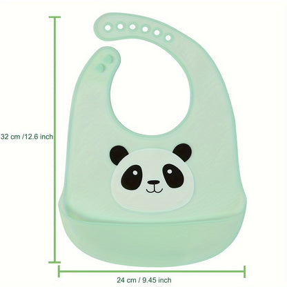 🐼 Cute Panda Silicone Bib – Waterproof, Adjustable, Dishwasher Safe (6M–6Y)