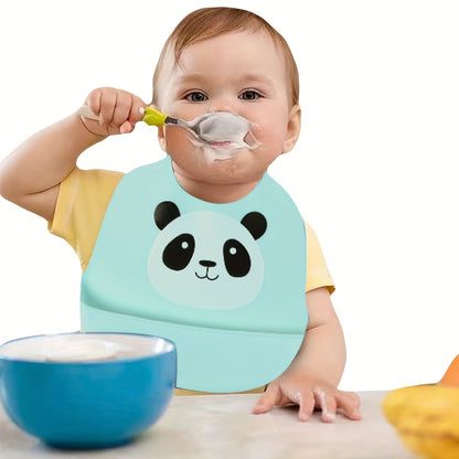 🐼 Cute Panda Silicone Bib – Waterproof, Adjustable, Dishwasher Safe (6M–6Y)