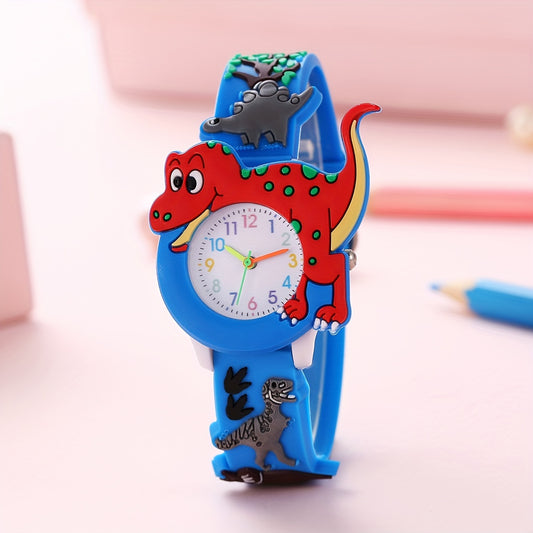 Cute Cartoon Dinosaur Tyrannosaurus Rex Silicone Strap Children's Watch, Ideal choice for Gifts