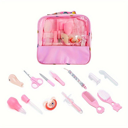 UNICHERRY 13pcs Kids Grooming & Healthcare Kit – Pink/Blue, Portable & Gift-Ready