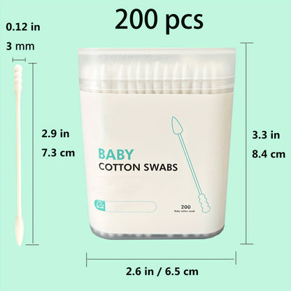 CHERRY PARK Swabs (200pcs) – Gentle, Safe Cleaning for Kids Ages 3–6