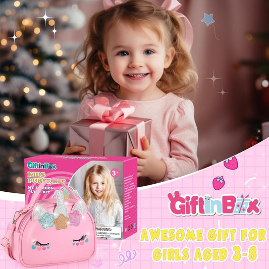GIFTINBOX Unicorn Purse Toy Set – 28pcs Pretend Play for Girls (Ages 3–8)
